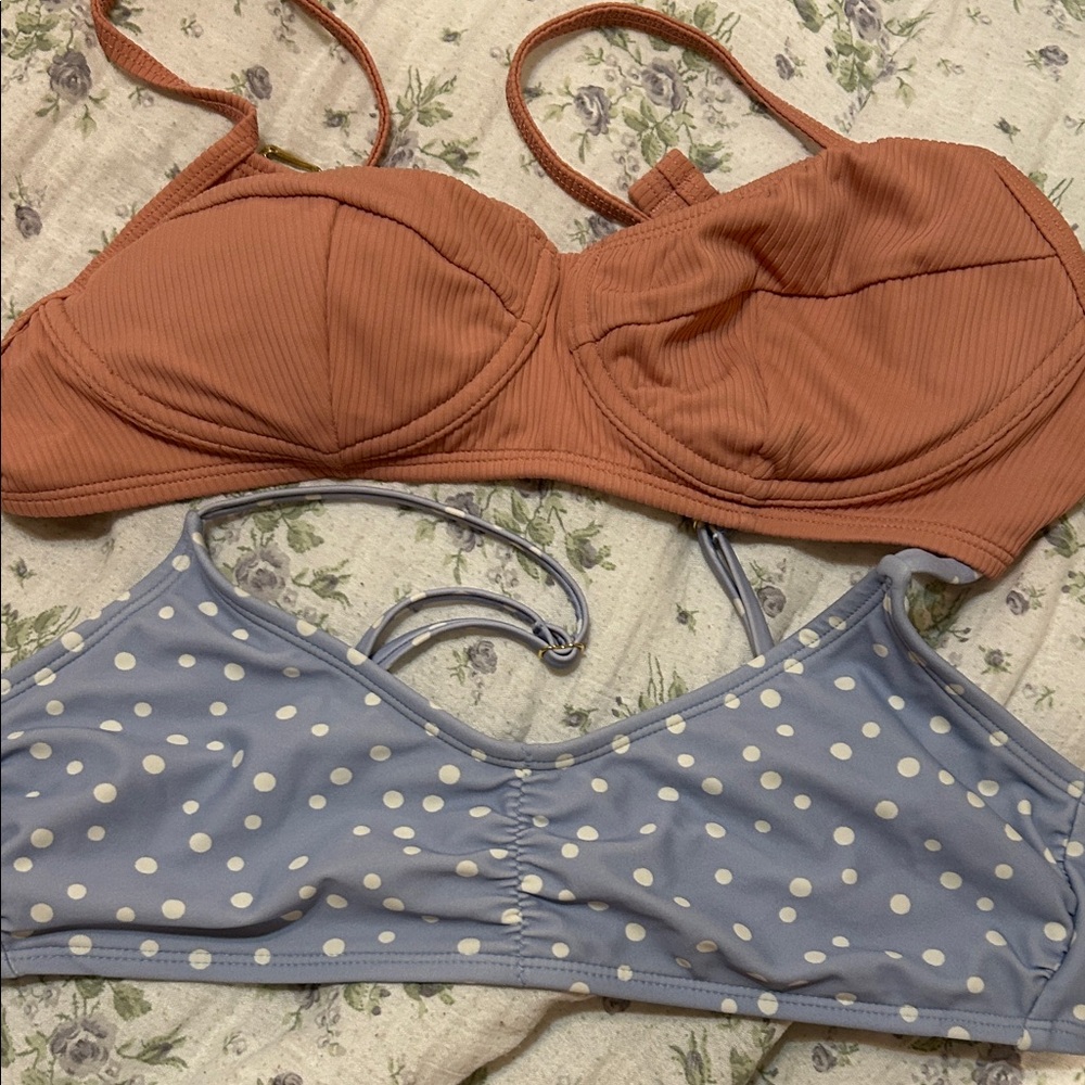 Women's Intimates Set - Rust and Blue Polka Dot